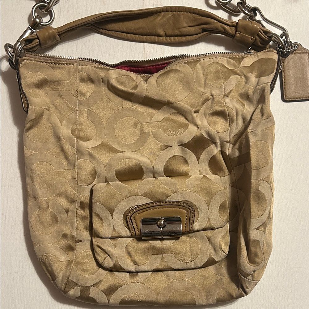 Coach Tan Signature Shoulder Bag